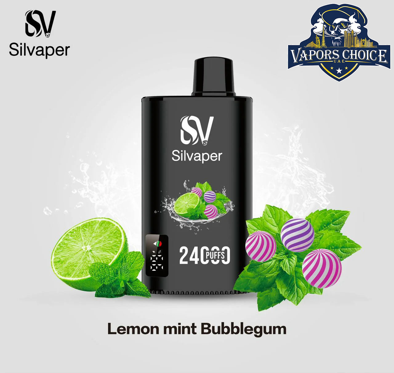 SILVAPER 24000 PUFFS (20mg) - DISPOSABLE VAPE Lemon Mint Bubbegum UAE Ajman & Sharja